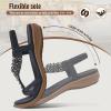 imageLittleplum Womens Sandals Arch Support Slingback Rhinestone Dressy Sandals Comfort Summer Shoes Ankle Strap Elastic Flats for Beach WalkingCasual Chic Blue