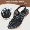 imageLittleplum Womens Sandals Arch Support Slingback Rhinestone Dressy Sandals Comfort Summer Shoes Ankle Strap Elastic Flats for Beach WalkingCasual Chic Black