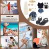 imageLittleplum Womens Sandals Arch Support Slingback Rhinestone Dressy Sandals Comfort Summer Shoes Ankle Strap Elastic Flats for Beach WalkingCasual Chic Blue