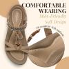 imageLittleplum Womens Sandals Arch Support Slingback Rhinestone Dressy Sandals Comfort Summer Shoes Ankle Strap Elastic Flats for Beach WalkingStylish Apricot