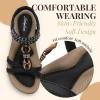 imageLittleplum Womens Sandals Arch Support Slingback Rhinestone Dressy Sandals Comfort Summer Shoes Ankle Strap Elastic Flats for Beach WalkingStylish Black