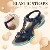 imageLittleplum Womens Sandals Arch Support Slingback Rhinestone Dressy Sandals Comfort Summer Shoes Ankle Strap Elastic Flats for Beach WalkingStylish Blue