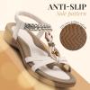 imageLittleplum Womens Sandals Arch Support Slingback Rhinestone Dressy Sandals Comfort Summer Shoes Ankle Strap Elastic Flats for Beach WalkingStylish Cream White