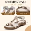 imageLittleplum Womens Sandals Arch Support Slingback Rhinestone Dressy Sandals Comfort Summer Shoes Ankle Strap Elastic Flats for Beach WalkingStylish Cream White