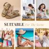 imageLittleplum Womens Sandals Arch Support Summer Flat Gladiator Sandals Comfortable Beach Dressy Slides for WomenUrban Apricot