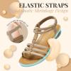 imageLittleplum Womens Sandals Arch Support Summer Flat Gladiator Sandals Comfortable Beach Dressy Slides for WomenUrban Apricot