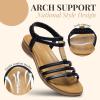 imageLittleplum Womens Sandals Arch Support Summer Flat Gladiator Sandals Comfortable Beach Dressy Slides for WomenUrban Black
