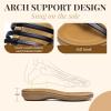 imageLittleplum Womens Sandals Arch Support Summer Flat Gladiator Sandals Comfortable Beach Dressy Slides for WomenUrban Black