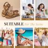 imageLittleplum Womens Sandals Arch Support Summer Flat Gladiator Sandals Comfortable Beach Dressy Slides for WomenUrban Brown