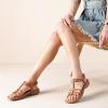 imageLittleplum Womens Sandals Arch Support Summer Flat Gladiator Sandals Comfortable Beach Dressy Slides for WomenUrban Brown