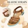 imageLittleplum Womens Sandals Arch Support Summer Flat Gladiator Sandals Comfortable Beach Dressy Slides for WomenUrban Brown