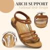 imageLittleplum Womens Sandals Arch Support Summer Flat Gladiator Sandals Comfortable Beach Dressy Slides for WomenUrban Brown
