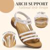 imageLittleplum Womens Sandals Arch Support Summer Flat Gladiator Sandals Comfortable Beach Dressy Slides for WomenUrban White