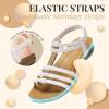 imageLittleplum Womens Sandals Arch Support Summer Flat Gladiator Sandals Comfortable Beach Dressy Slides for WomenUrban White
