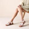 imageLittleplum Womens Sandals Arch Support Summer Flat Gladiator Sandals Comfortable Beach Dressy Slides for WomenUrban White