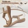imageLittleplum Womens Sandals Comfort Arch Support Sandals Summer Walking Shoes Casual Ankle Elastic Flip Flops SandalsVintage Apricot
