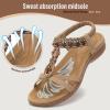 imageLittleplum Womens Sandals Comfort Arch Support Sandals Summer Walking Shoes Casual Ankle Elastic Flip Flops SandalsVintage Apricot