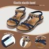 imageLittleplum Womens Sandals Comfort Arch Support Sandals Summer Walking Shoes Casual Ankle Elastic Flip Flops SandalsVintage Blue
