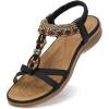 imageLittleplum Womens Sandals Comfort Arch Support Sandals Summer Walking Shoes Casual Ankle Elastic Flip Flops SandalsVintage Black