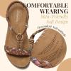 imageLittleplum Women Sandals Arch Support Handmade Bohemian Braided Flat Sandals Comfort Walking Beach Ankle Elastic Summer ShoesRetro Brown