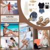 imageLittleplum Women Sandals Arch Support Handmade Bohemian Braided Flat Sandals Comfort Walking Beach Ankle Elastic Summer ShoesTrendy Apricot