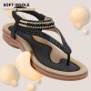 imageLittleplum Womens Sandals Comfort Arch Support Sandals Summer Walking Shoes Casual Ankle Elastic Flip Flops ShoesCasual Black