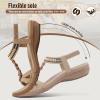 imageLittleplum Womens Sandals Comfort Arch Support Sandals Summer Walking Shoes Casual Ankle Elastic Flip Flops ShoesChic Apricot