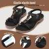 imageLittleplum Womens Sandals Comfort Arch Support Sandals Summer Walking Shoes Casual Ankle Elastic Flip Flops ShoesChic Black
