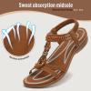 imageLittleplum Womens Sandals Comfort Arch Support Sandals Summer Walking Shoes Casual Ankle Elastic Flip Flops ShoesChic Brown