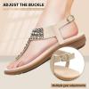 imageLittleplum Womens Sandals Comfort Arch Support Sandals Summer Walking Shoes Casual Ankle Elastic Flip Flops ShoesElegance Cream White