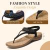 imageLittleplum Womens Sandals Comfort Arch Support Sandals Summer Walking Shoes Casual Ankle Elastic Flip Flops ShoesMinimalist Black