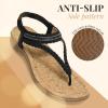 imageLittleplum Womens Sandals Comfort Arch Support Sandals Summer Walking Shoes Casual Ankle Elastic Flip Flops ShoesMinimalist Black