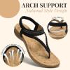 imageLittleplum Womens Sandals Comfort Arch Support Sandals Summer Walking Shoes Casual Ankle Elastic Flip Flops ShoesMinimalist Black
