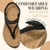 imageLittleplum Womens Sandals Comfort Arch Support Sandals Summer Walking Shoes Casual Ankle Elastic Flip Flops ShoesMinimalist Black
