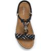imageLittleplum Women Sandals Arch Support Handmade Bohemian Braided Flat Sandals Comfort Walking Beach Ankle Elastic Summer ShoesFashion Black
