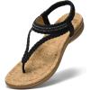 imageLittleplum Womens Sandals Comfort Arch Support Sandals Summer Walking Shoes Casual Ankle Elastic Flip Flops ShoesMinimalist Black