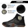 imageASHION Kids Basketball Shoes Boys Girls Sneakers MidTop Lace Up Cushion Anti Slip Athletic Outdoor Sport Shoes for UnisexChildBlack Gold