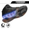 imageASHION Kids Basketball Shoes Boys Girls Sneakers MidTop Lace Up Cushion Anti Slip Athletic Outdoor Sport Shoes for UnisexChildBlack Gold
