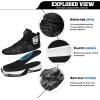 imageASHION Kids Basketball Shoes Boys Girls Sneakers MidTop Lace Up Cushion Anti Slip Athletic Outdoor Sport Shoes for UnisexChildBlack Silver