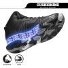 imageASHION Kids Basketball Shoes Boys Girls Sneakers MidTop Lace Up Cushion Anti Slip Athletic Outdoor Sport Shoes for UnisexChildBlack Silver