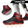 imageASHION Kids Basketball Shoes Boys Girls Sneakers MidTop Lace Up Cushion Anti Slip Athletic Outdoor Sport Shoes for UnisexChildBlackRed