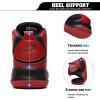 imageASHION Kids Basketball Shoes Boys Girls Sneakers MidTop Lace Up Cushion Anti Slip Athletic Outdoor Sport Shoes for UnisexChildBlackRed