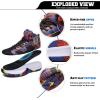 imageASHION Kids Basketball Shoes Boys Girls Sneakers MidTop Lace Up Cushion Anti Slip Athletic Outdoor Sport Shoes for UnisexChildMulticolored