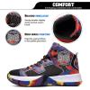 imageASHION Kids Basketball Shoes Boys Girls Sneakers MidTop Lace Up Cushion Anti Slip Athletic Outdoor Sport Shoes for UnisexChildMulticolored