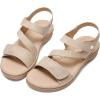 imageLittleplum Womens Sandals Arch Support  Comfortable Flat Sandals for Women Summer Breathable Adjustable Orthotic Walking Shoes for BeachTravelFashion Apricot