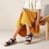 imageLittleplum Womens Sandals Arch Support  Comfortable Flat Sandals for Women Summer Breathable Adjustable Orthotic Walking Shoes for BeachTravelFashion Black