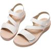 imageLittleplum Womens Sandals Arch Support  Comfortable Flat Sandals for Women Summer Breathable Adjustable Orthotic Walking Shoes for BeachTravelFashion Cream White