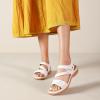 imageLittleplum Womens Sandals Arch Support  Comfortable Flat Sandals for Women Summer Breathable Adjustable Orthotic Walking Shoes for BeachTravelFashion Cream White