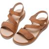 imageLittleplum Womens Sandals Arch Support  Comfortable Flat Sandals for Women Summer Breathable Adjustable Orthotic Walking Shoes for BeachTravelFashion Brown