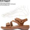 imageLittleplum Womens Sandals Arch Support  Comfortable Flat Sandals for Women Summer Breathable Adjustable Orthotic Walking Shoes for BeachTravelFashion Brown